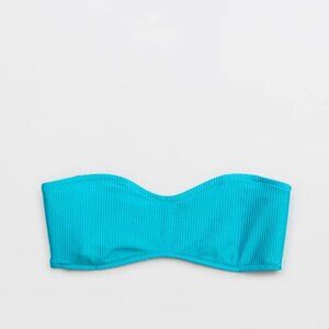 Aerie Shine Rib Bandeau Bikini Top and Full Coverage Bottom
